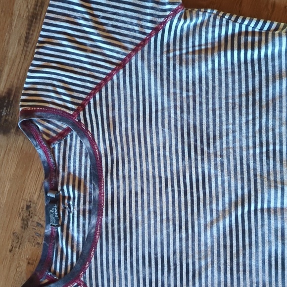 Prana Zoe Long Raglan Sleeve Scoop Neck Top. Stripes/Cloud Trim. Sz L. - Picture 4 of 11